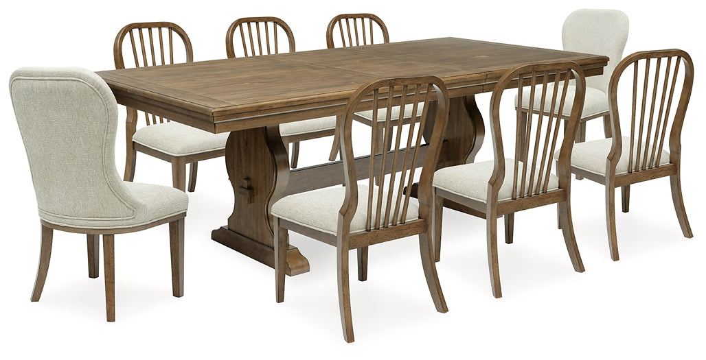Sturlayne Dining Table and 8 Chairs with Storage