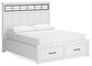 Ashbryn California King Panel Storage Bed with Mirrored Dresser