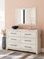 Lawroy King Panel Headboard with Mirrored Dresser and Nightstand