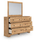 Aleaport Queen Panel Bed with Mirrored Dresser