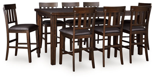 Haddigan Counter Height Dining Table and 8 Barstools