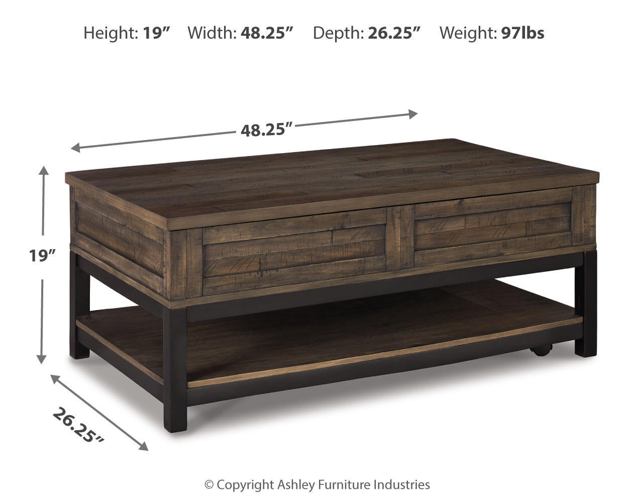 Johurst LIFT TOP COCKTAIL TABLE