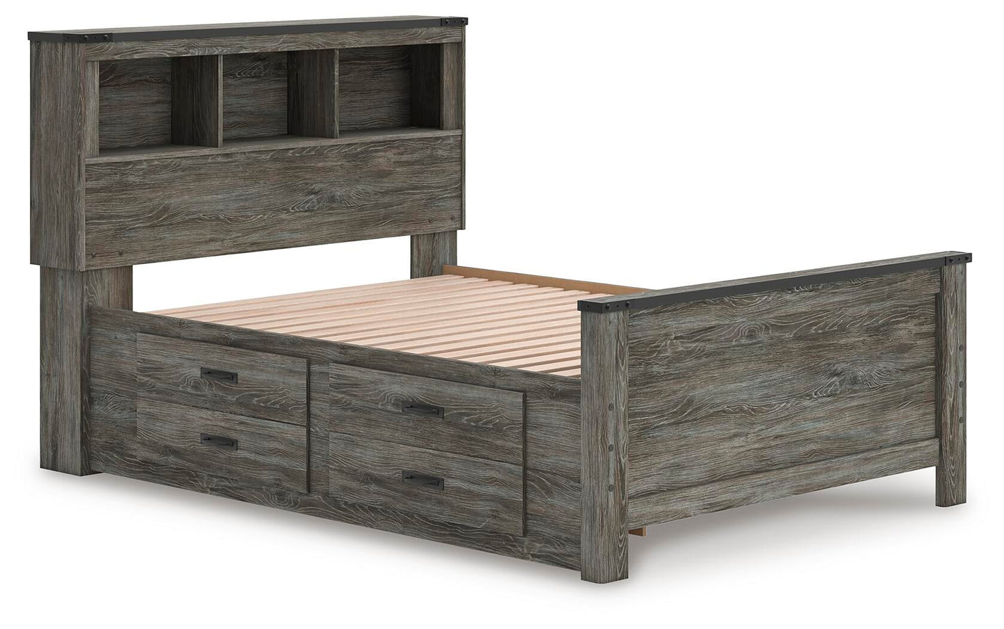 Frandern Full Bookcase Panel Bed with Storage