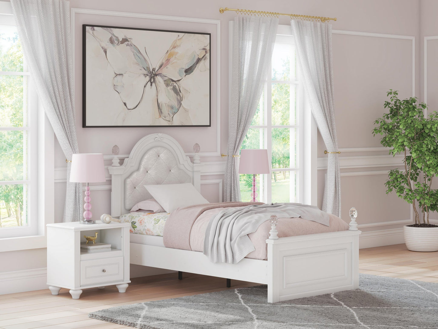 Kozlani Twin Upholstered Panel Bed