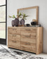 Hyanna Twin Panel Bed with 1 Side Storage, Dresser, Mirror, Chest and Nightstand