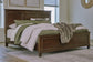 Danabrin California King Panel Bed with Mirrored Dresser and Nightstand