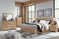 Hyanna Queen Panel Storage Bed with 1 Under Bed Storage Drawer, Dresser, Mirror and Nightstand