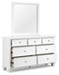 Fortman California King Panel Bed with Mirrored Dresser