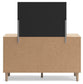 Cielden King Panel Bed with Mirrored Dresser and Nightstand