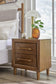 Lyncott California King Upholstered Bed with Mirrored Dresser and Nightstand