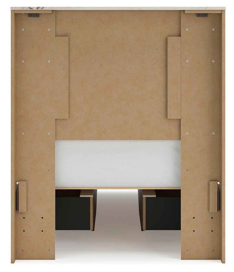 Lawroy Twin Panel Bed with Storage, Dresser and Mirror