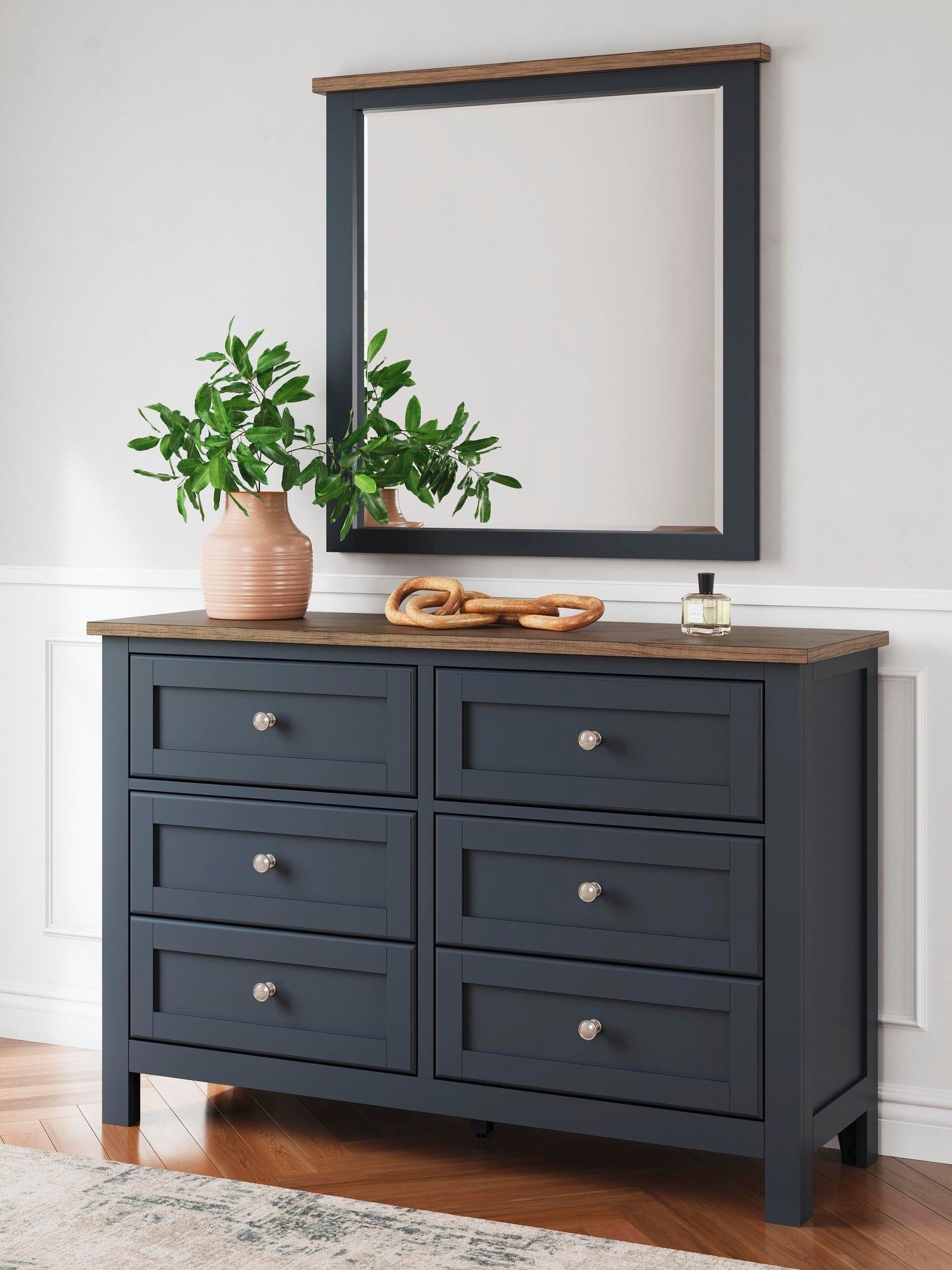 Landocken Twin Panel Bed, Dresser, Mirror, Chest and Nightstand