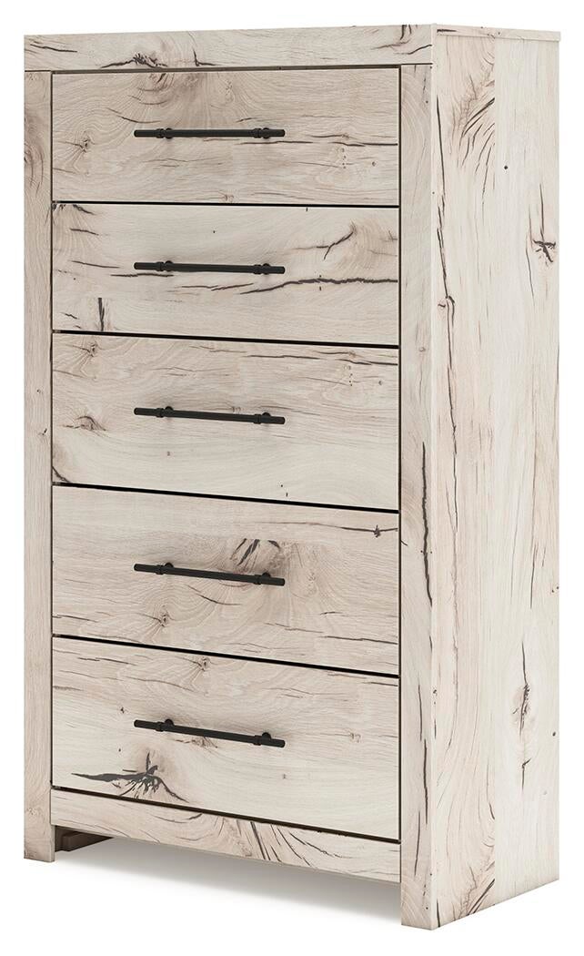 Lawroy King Panel Bed, Dresser, Mirror, Chest and Nightstand