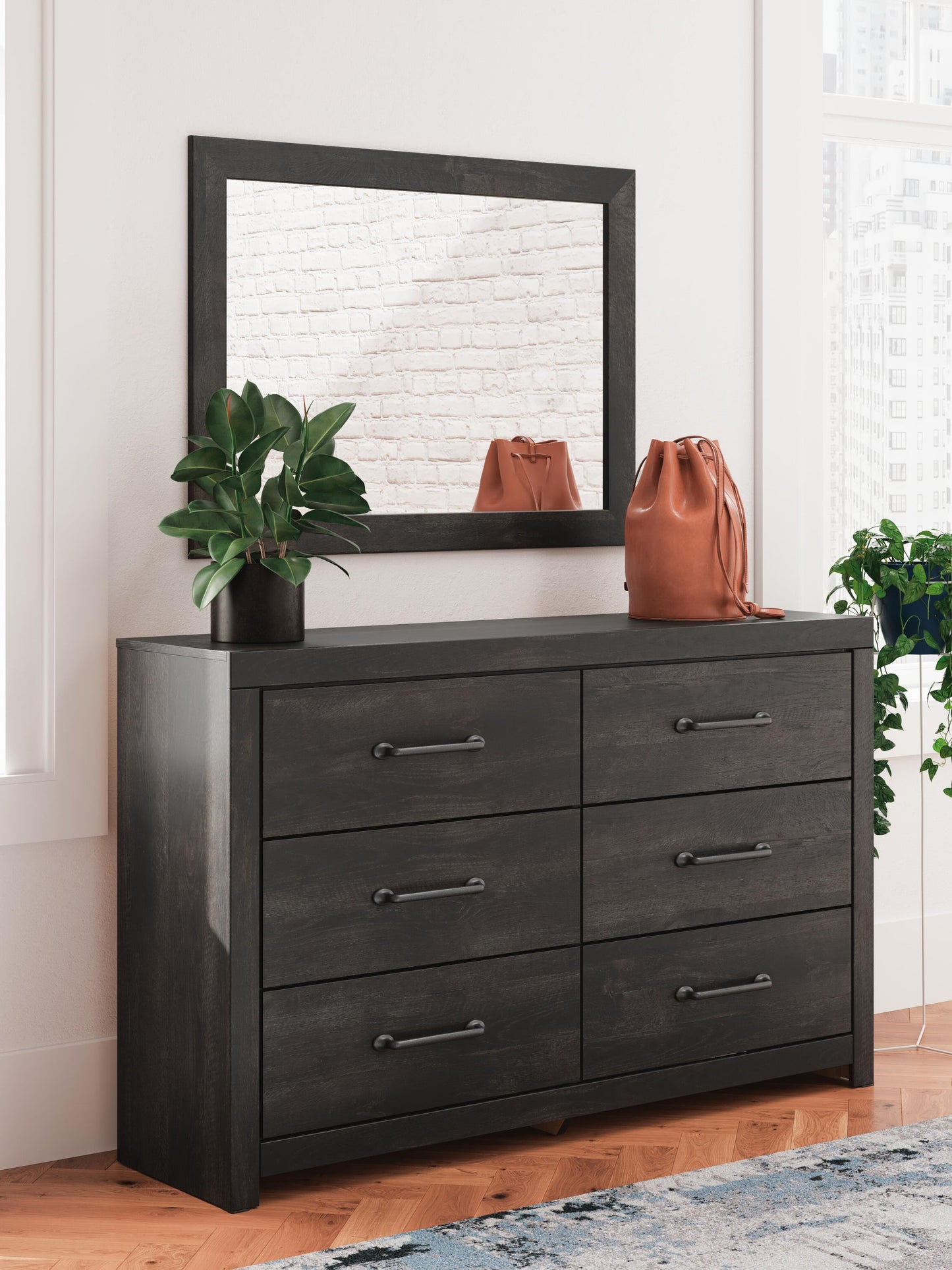 Hollivern Twin Panel Bed, Dresser, Mirror, Chest and Nightstand