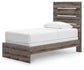 Graystorm Twin Panel Bed, Dresser, Mirror and Nightstand