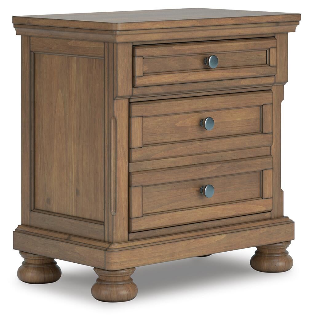 Vandenmore Queen Storage Sleigh Bed with Mirrored Dresser, Chest and Nightstand