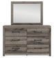 Graystorm Twin Panel Bed with Storage, Dresser, Mirror and Nightstand