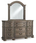 Ardenfield Queen Upholstered Sleigh Bed, Dresser and Mirror