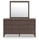 Pamytta King Upholstered Panel Bed, Dresser, Mirror, Chest and Nightstand