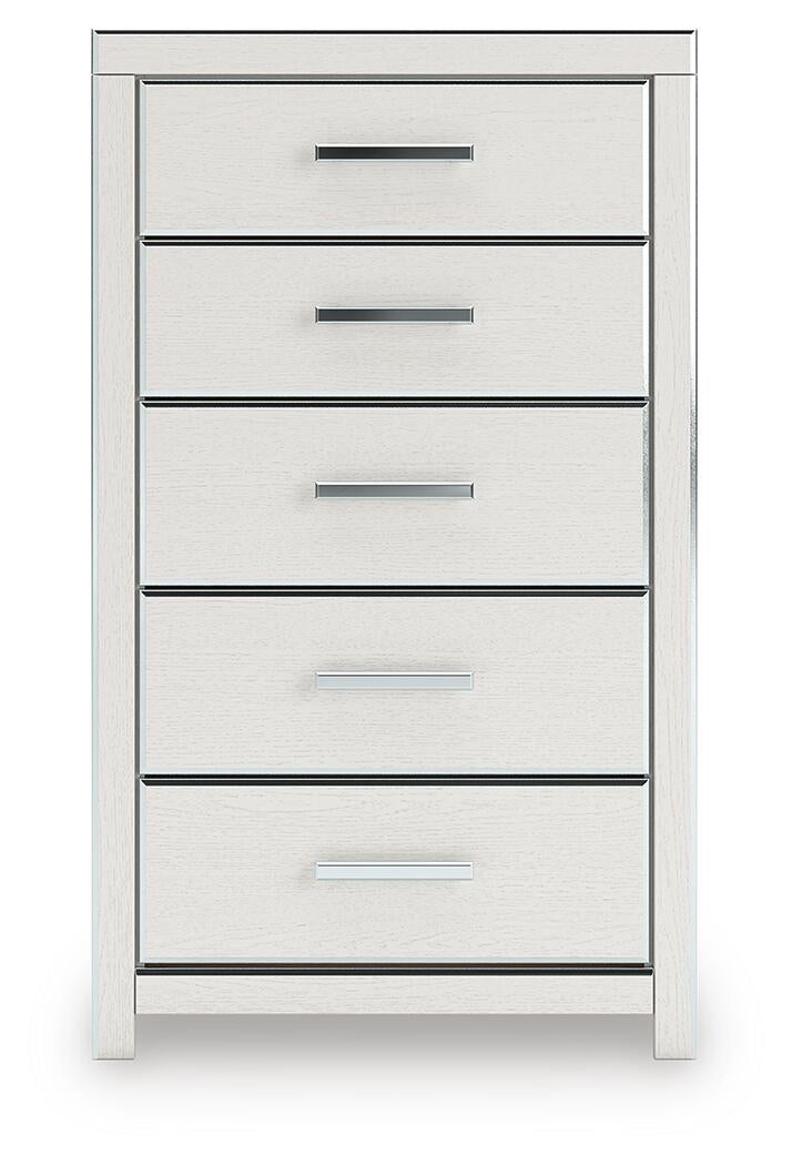 Zuraleus King Upholstered Panel Platform Storage Bed, Dresser, Mirror, Chest and Nightstand