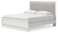 Zuraleus King Upholstered Panel Platform Bed, Dresser, Mirror and Nightstand