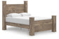 Rusticott Queen Poster Bed with Mirrored Dresser