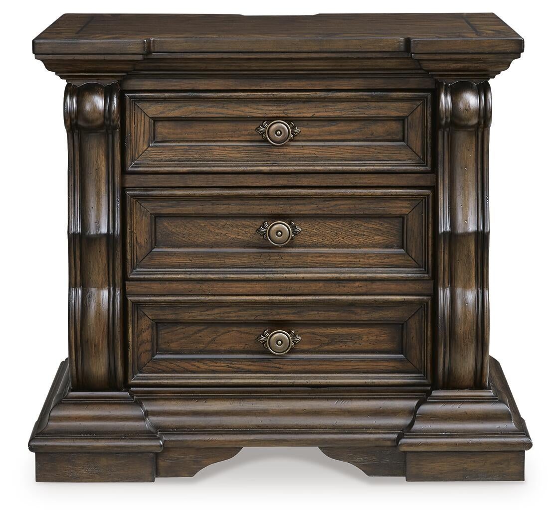 Maylee California King Canopy Bed, Dresser, Mirror, Chest and Nightstand