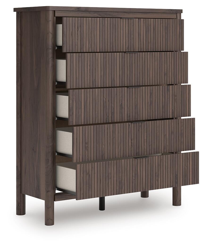 Pamytta Full Upholstered Panel Bed, Dresser and Mirror