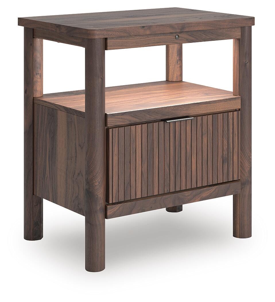Pamytta Twin Upholstered Panel Bed, Dresser, Mirror, Chest and Nightstand