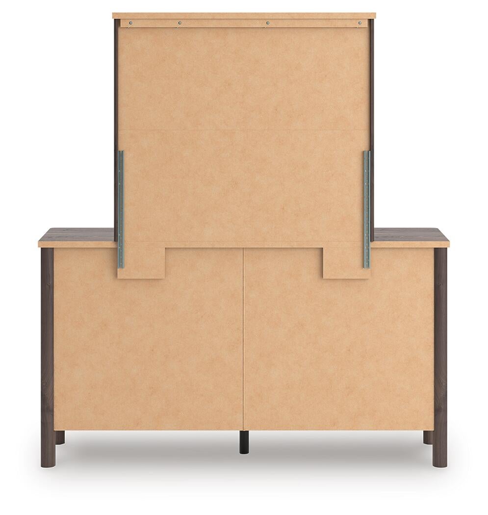 Pamytta Twin Upholstered Panel Bed, Dresser and Mirror