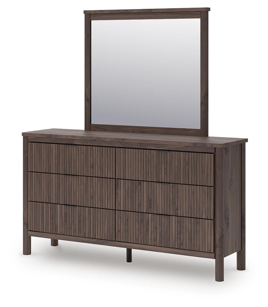 Pamytta King Panel Platform Bed, Dresser and Mirror