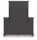 Rowlenstown California King Poster Bed with Mirrored Dresser