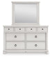 Rowlenstown California King Poster Bed, Dresser, Mirror and Nightstand