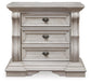 Bruchandi California King Upholstered Panel Bed with Mirrored Dresser and Nightstand