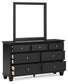 Lanolee King Panel Storage Bed, Dresser, Mirror and Nightstand