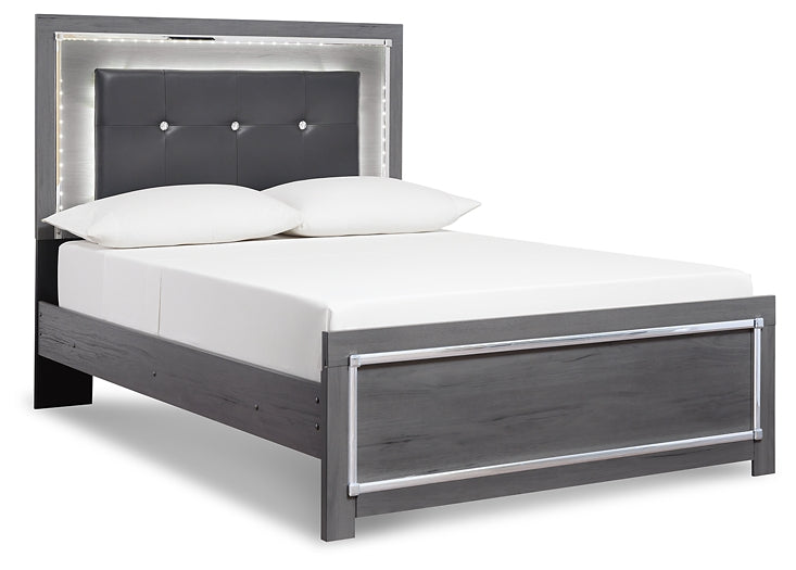 Lodanna Full Panel Bed with Mirrored Dresser and Chest