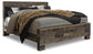 Derekson King Panel Bed with Mirrored Dresser and Nightstand