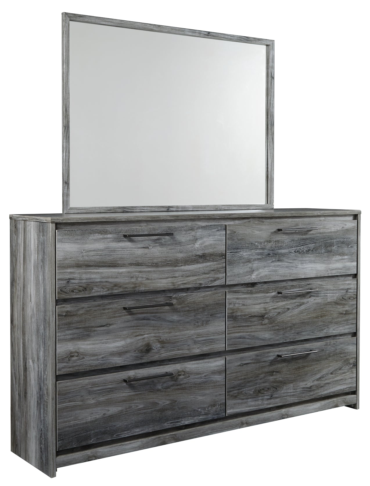 Baystorm Twin Panel Headboard with Mirrored Dresser and Nightstand